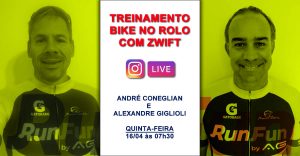 Live RunFun Treinamento de Bike no Rolo com Zwift - Alexandre e André 16/04/2020